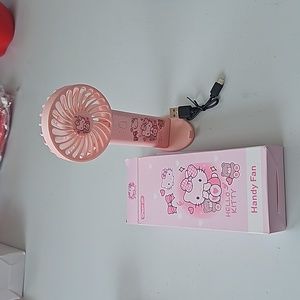 Hello Kitty Rechargeable Hand held fan with a stand